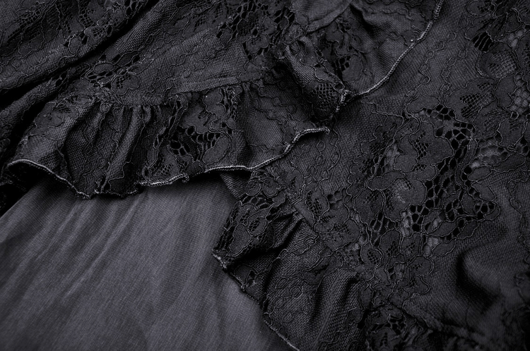 Gothic Dovetail Lace Dress with Ruffle Detailing - image 8