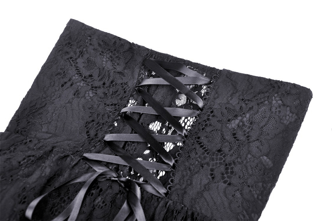 Gothic Dovetail Lace Dress with Ruffle Detailing - image 9