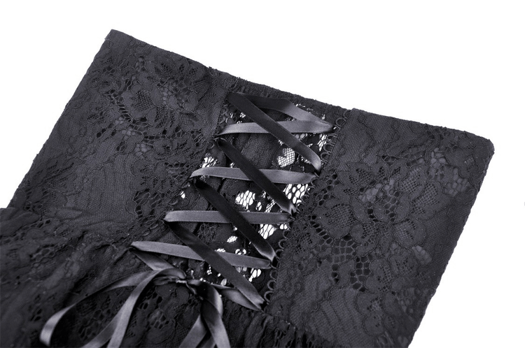 Gothic Dovetail Lace Dress with Ruffle Detailing - image 9