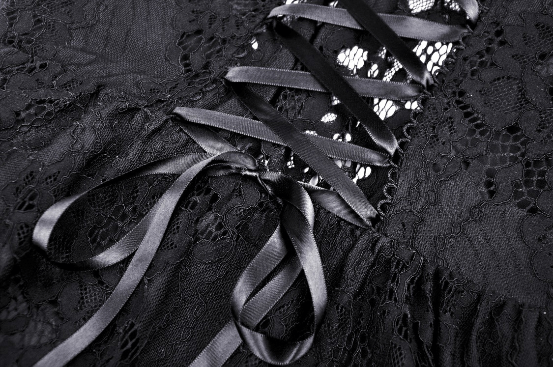 Gothic Dovetail Lace Dress with Ruffle Detailing - image 10