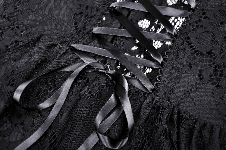 Gothic Dovetail Lace Dress with Ruffle Detailing - image 10