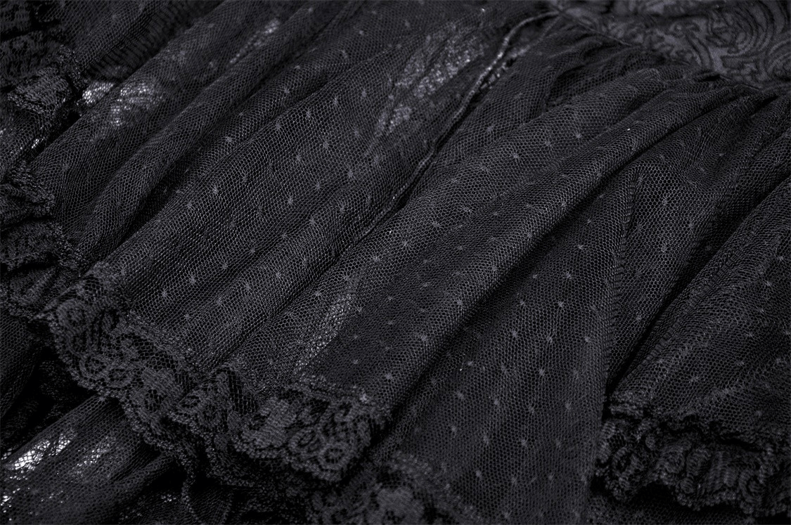 Gothic Dovetail Lace Dress with Ruffle Detailing - image 11