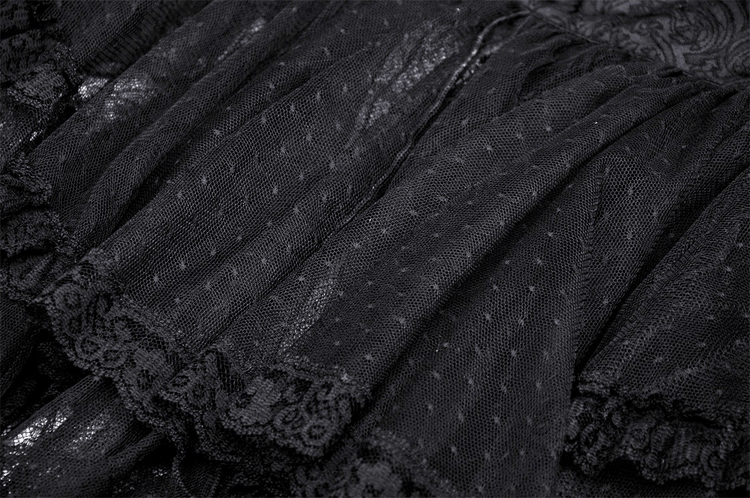 Gothic Dovetail Lace Dress with Ruffle Detailing - image 11