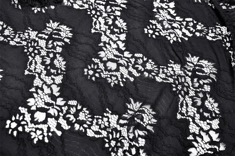 Gothic Dovetail Lace Dress with Ruffle Detailing - image 12