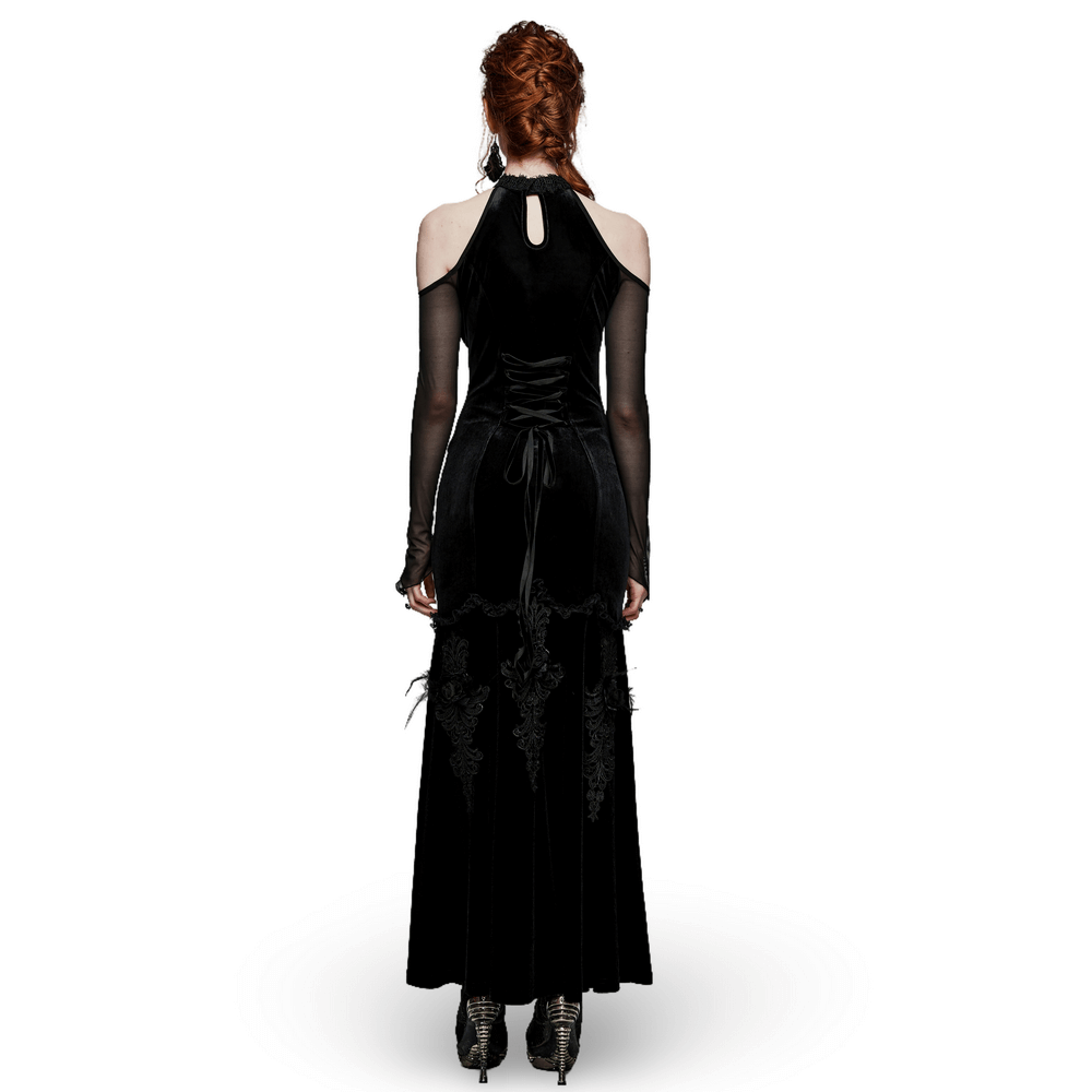 Gothic Elegance Velvet Gown Women's Long Dress - image 2