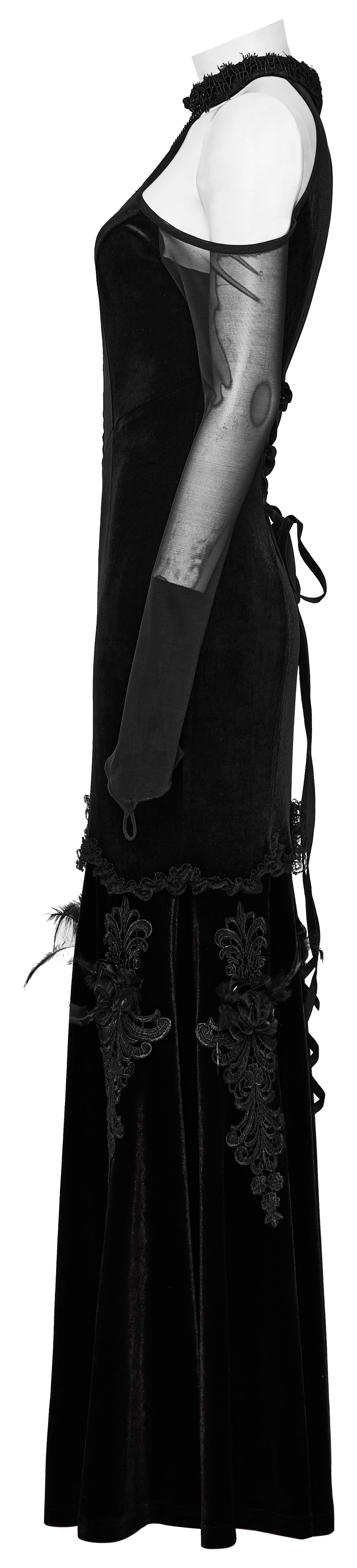 Gothic Elegance Velvet Gown Women's Long Dress - image 5