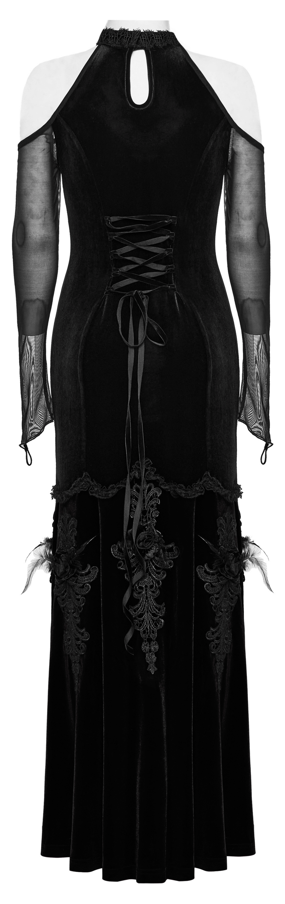 Gothic Elegance Velvet Gown Women's Long Dress - image 6