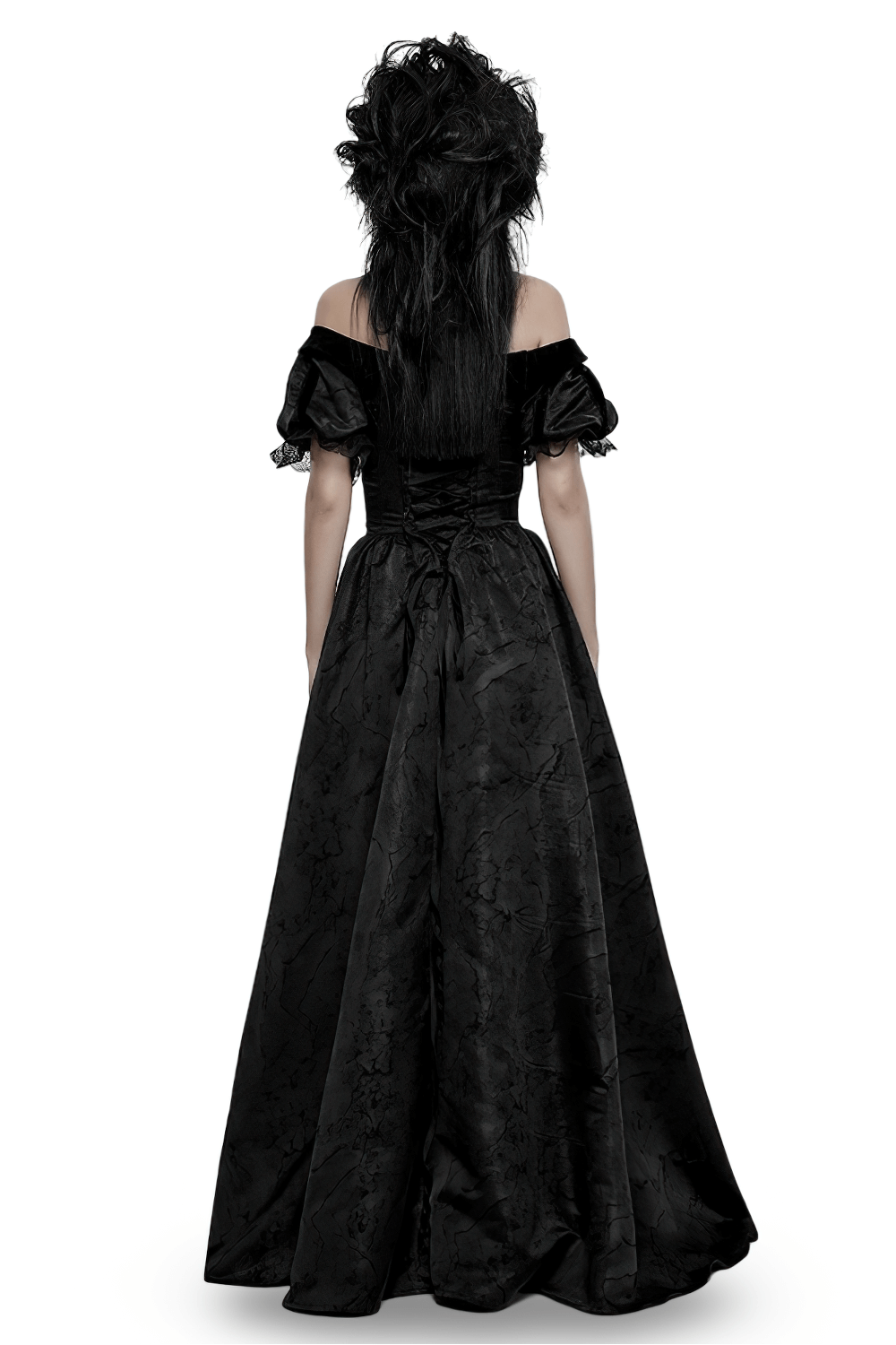 Gothic Elegant Ball Gown Off-Shoulder Jacquard Dress - image 2
