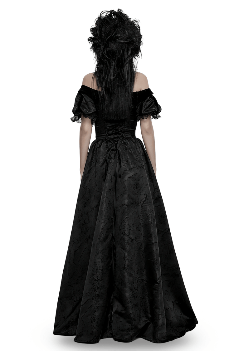 Gothic Elegant Ball Gown Off-Shoulder Jacquard Dress - image 2