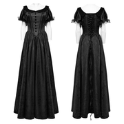 Gothic Elegant Ball Gown Off-Shoulder Jacquard Dress - image 3