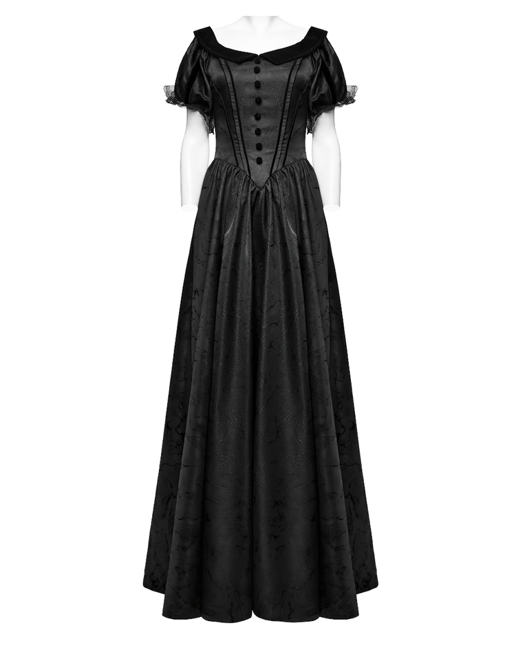 Gothic Elegant Ball Gown Off-Shoulder Jacquard Dress - image 6