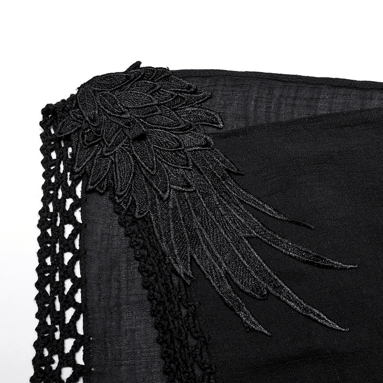 Gothic Fringe V-Neck Dress - Boho Mesh Overlay - image 7