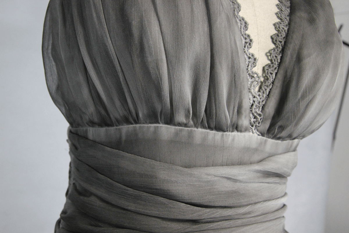 Gothic Gray Sexy Deep V Backless Dress for Women / Ladies Long Dress / Punk Fashion - image 6