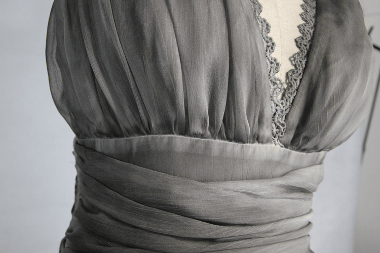 Gothic Gray Sexy Deep V Backless Dress for Women / Ladies Long Dress / Punk Fashion - image 6