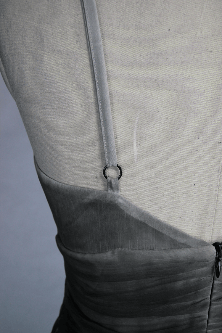 Gothic Gray Sexy Deep V Backless Dress for Women / Ladies Long Dress / Punk Fashion - image 8