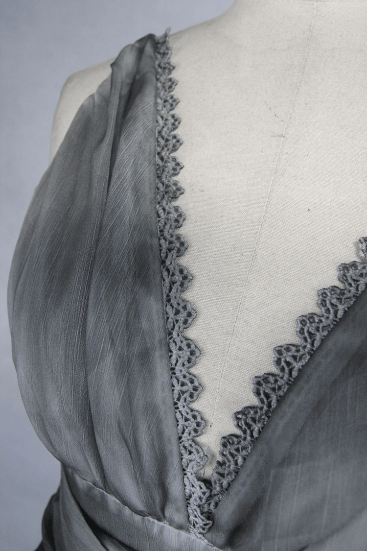 Gothic Gray Sexy Deep V Backless Dress for Women / Ladies Long Dress / Punk Fashion - image 7