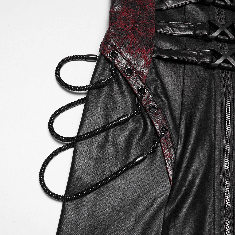Gothic Halter Dress with Lace-Up Waist and Zipper Split - image 9