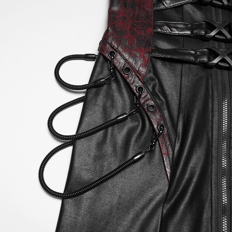 Gothic Halter Dress with Lace-Up Waist and Zipper Split - image 9