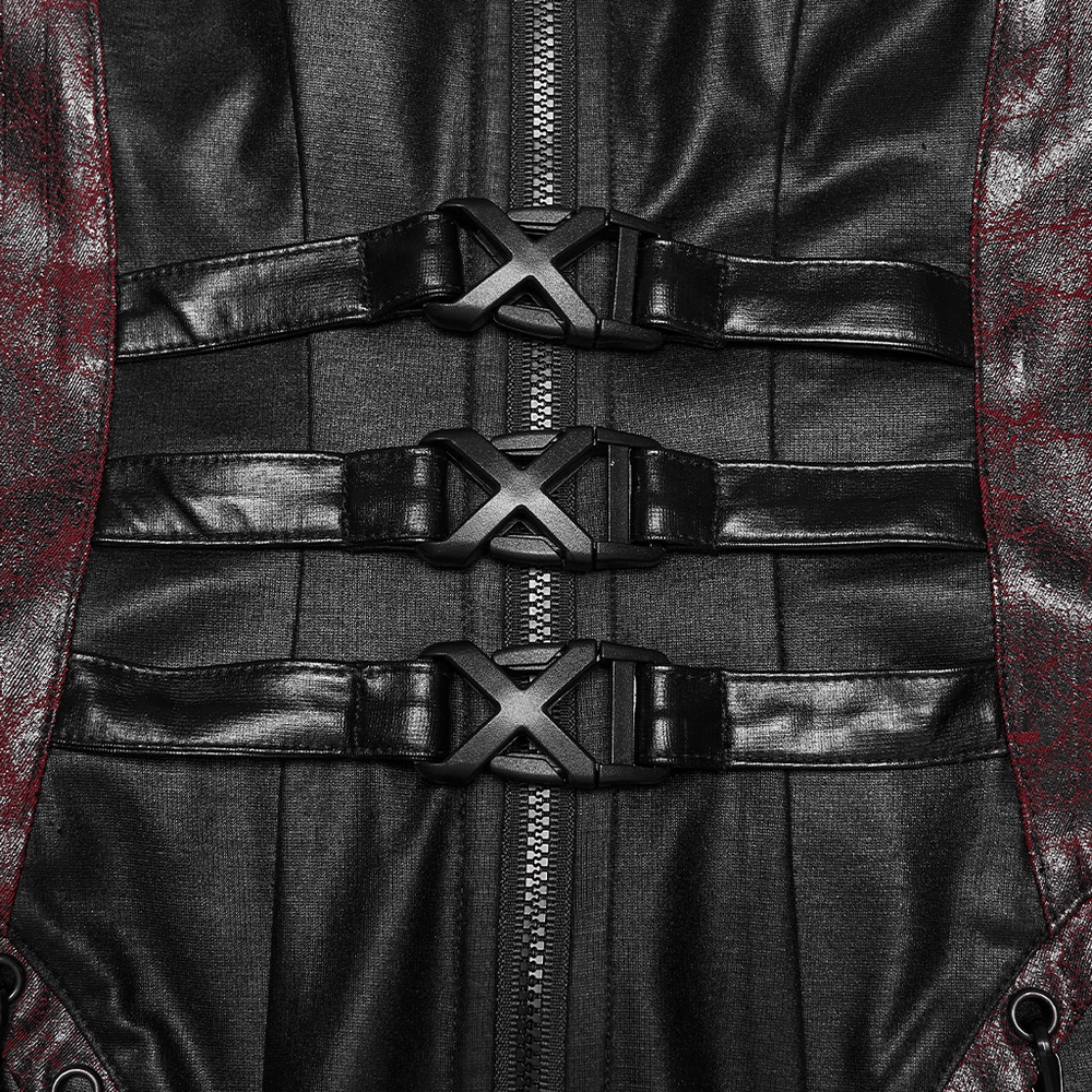 Gothic Halter Dress with Lace-Up Waist and Zipper Split - image 7