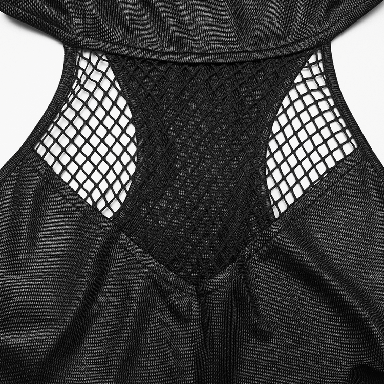 Gothic Hooded Asymmetric Mesh Dress for Women - image 7