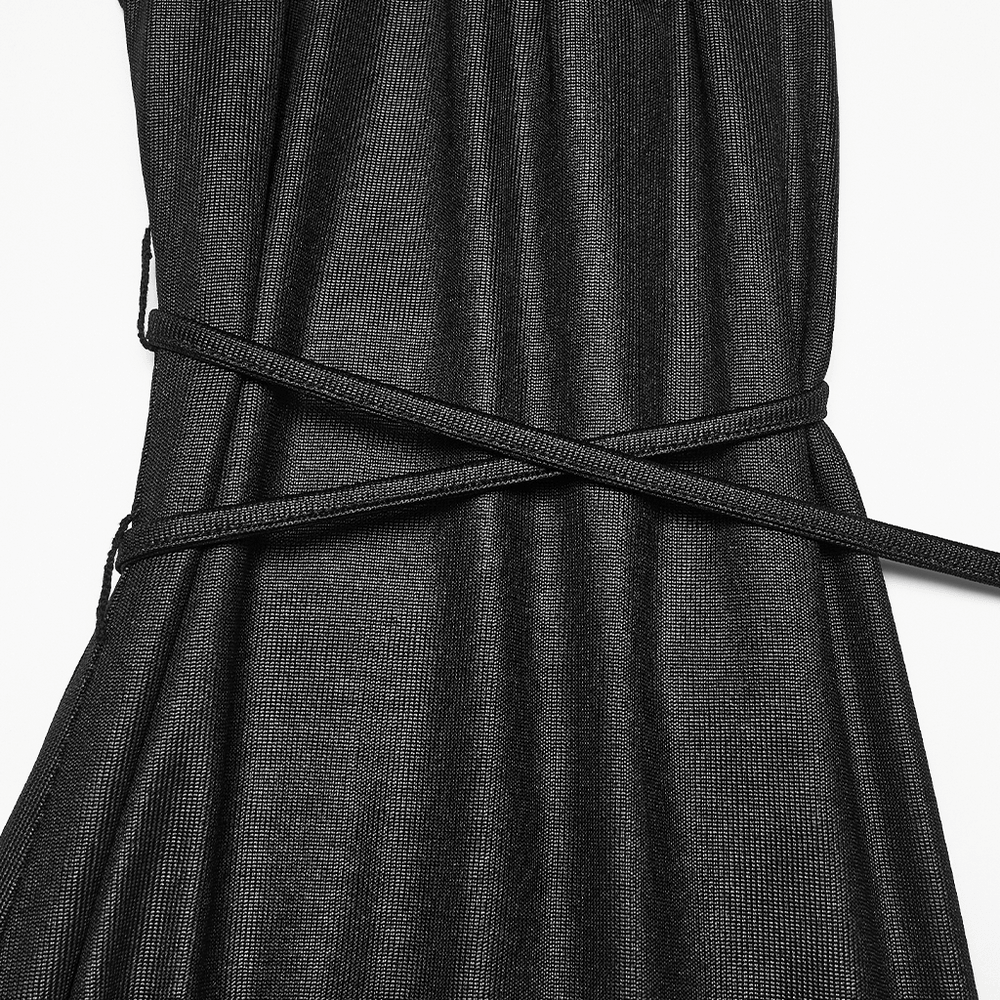 Gothic Hooded Asymmetric Mesh Dress for Women - image 8