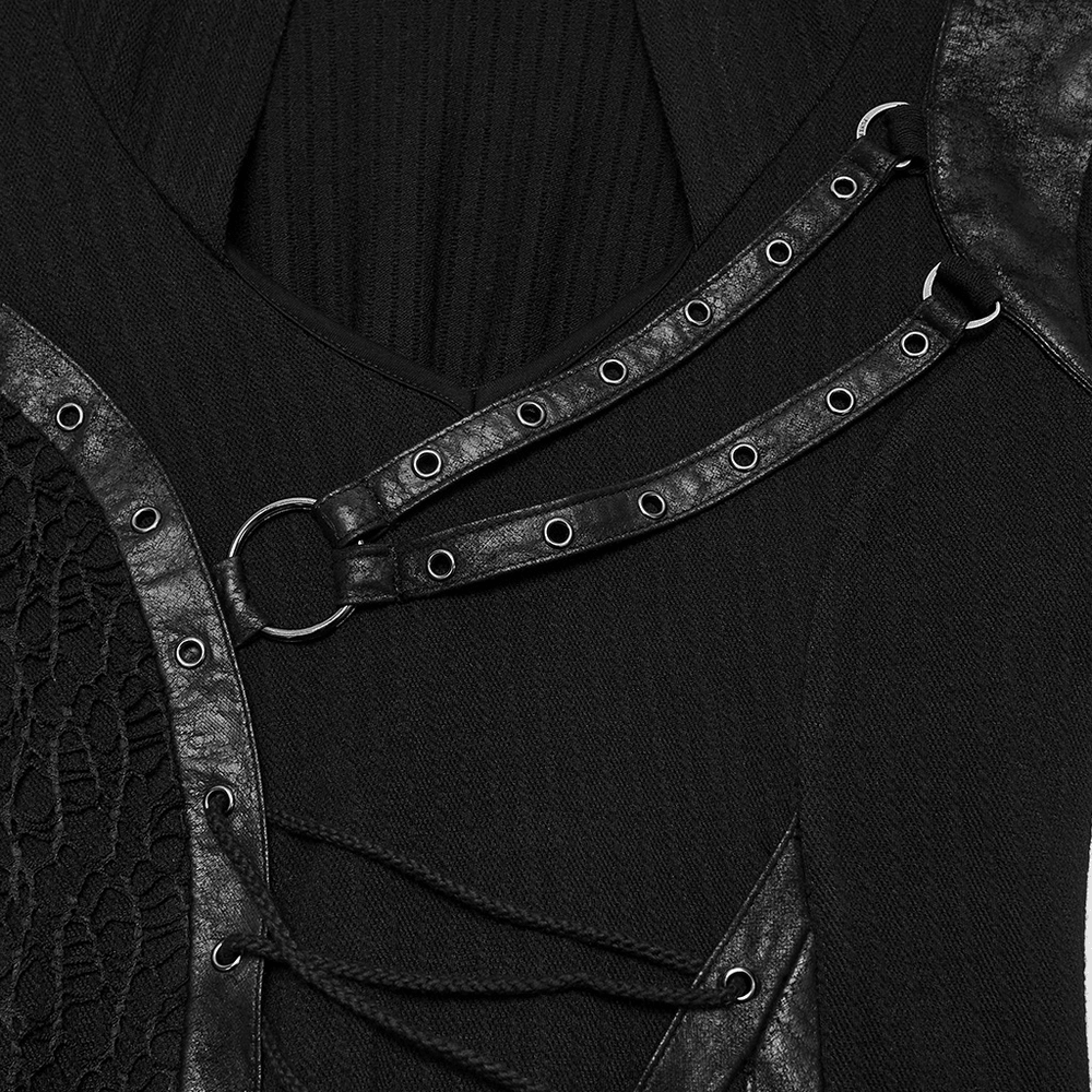 Gothic Hooded Knit Dress with Asymmetrical Hem - image 7
