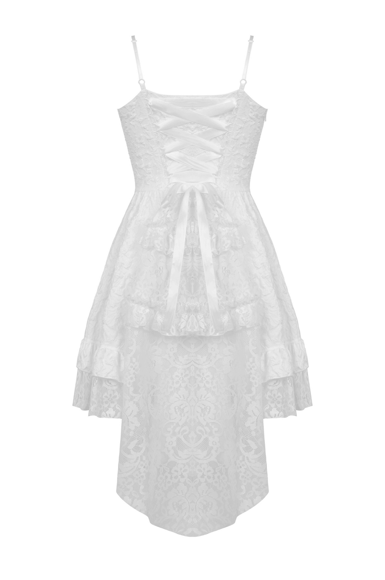 Gothic Jacquard Hi-Low Wedding Dress - Embroidered Elegance - image 5