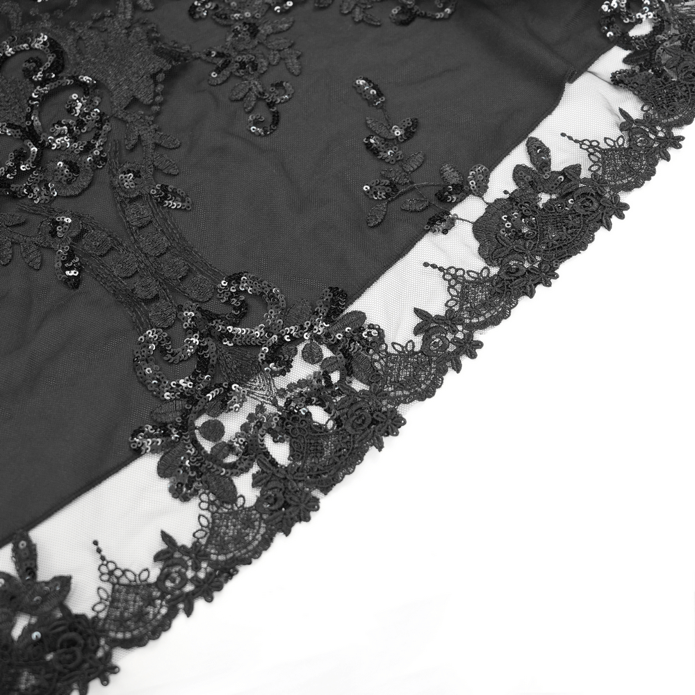 Gothic Lace-Back Maxi Dress with Chain Detail and Lacing - image 11
