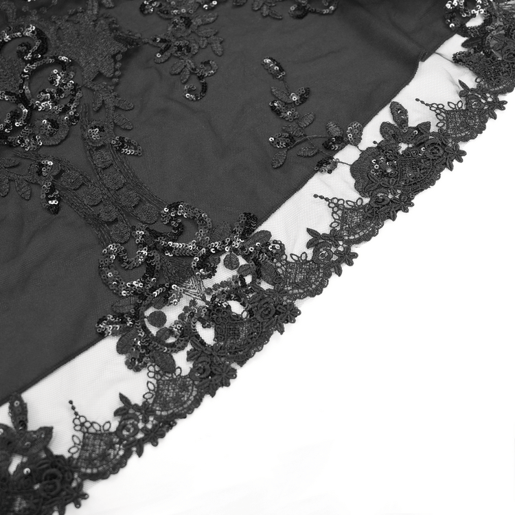 Gothic Lace-Back Maxi Dress with Chain Detail and Lacing - image 11