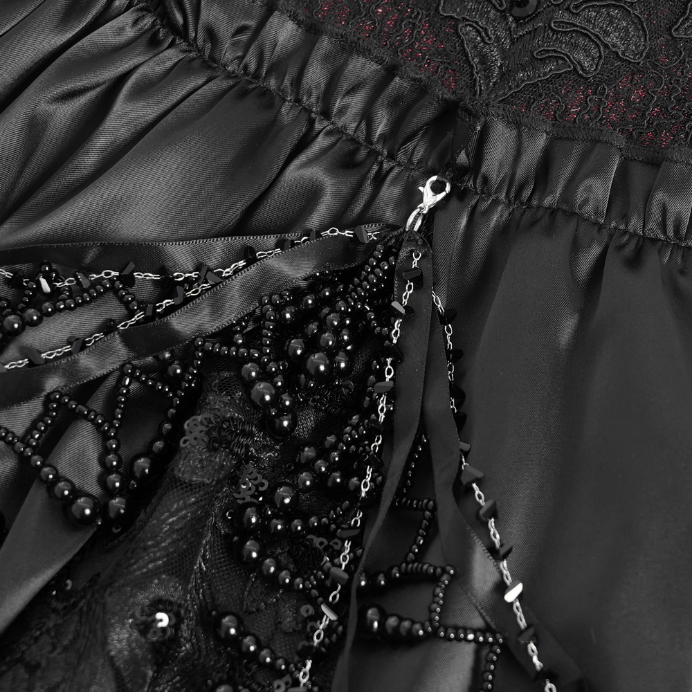 Gothic Lace-Back Maxi Dress with Chain Detail and Lacing - image 7
