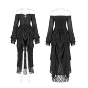 Gothic Lace Dress with Off-Shoulder and Lantern Sleeves - image 3