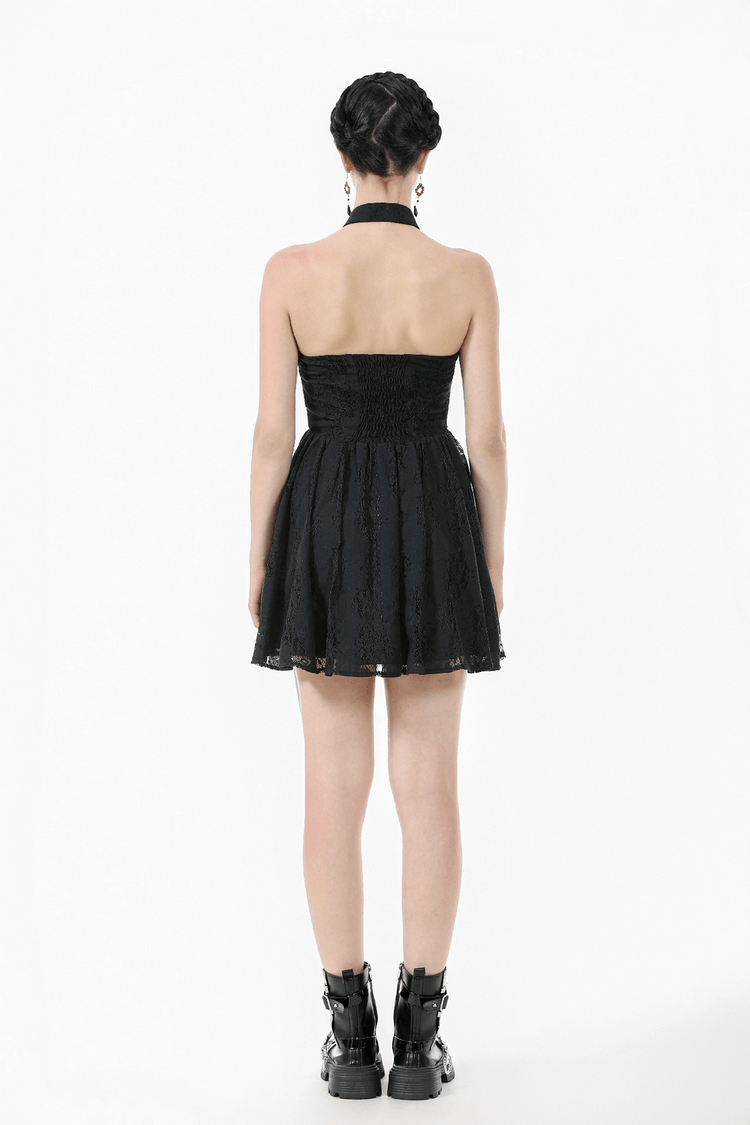 Gothic Lace Halter Dress with Keyhole Neckline - image 14