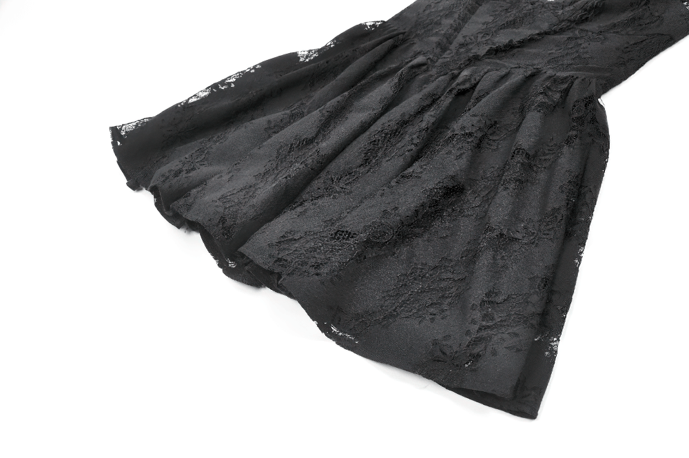 Gothic Lace Halter Dress with Keyhole Neckline - image 8
