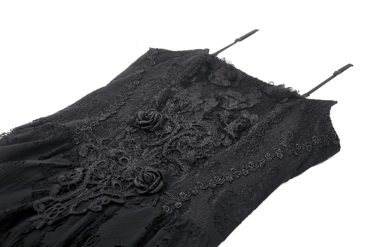 Gothic Lace High-Low Dress with Straps and Dovetail - image 6
