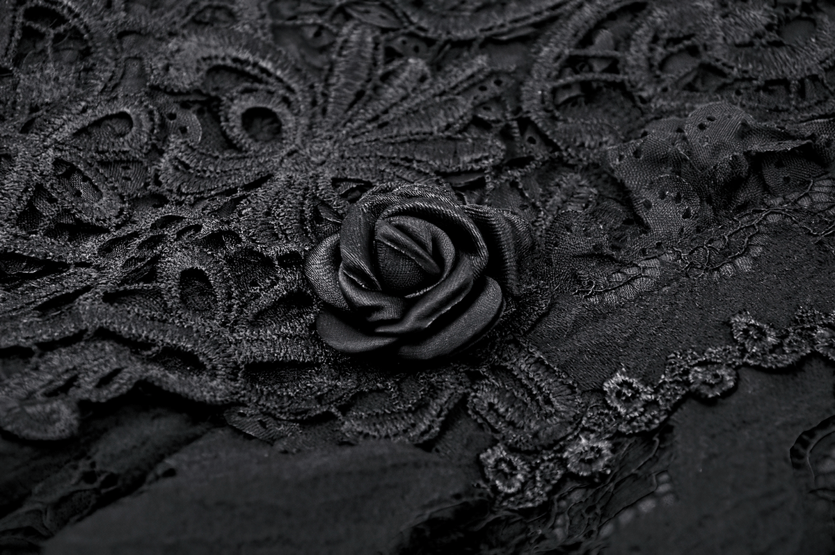 Gothic Lace High-Low Dress with Straps and Dovetail - image 9