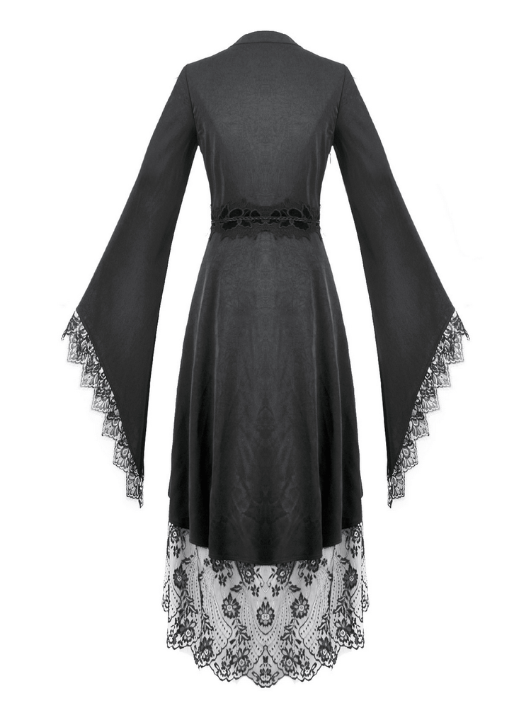 Gothic Lace Kimono Sleeved High Low Midi Dress - image 5