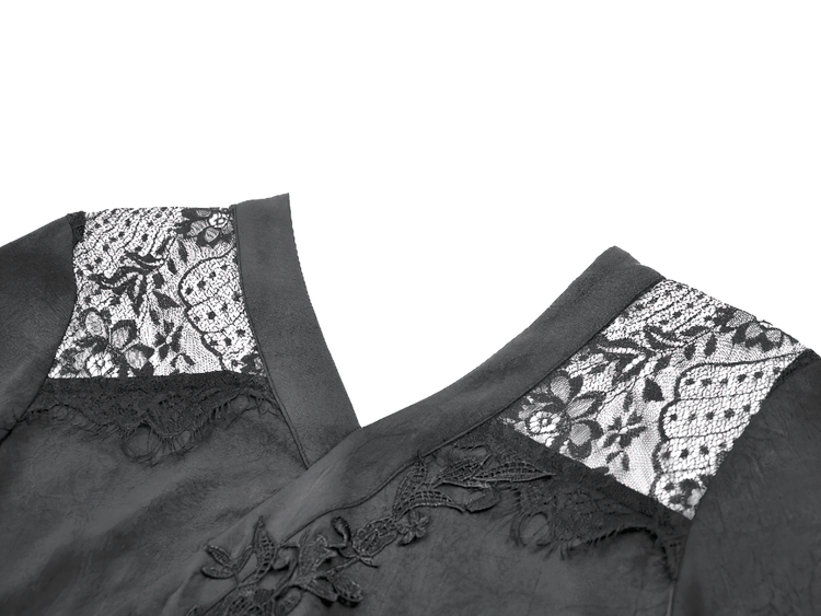 Gothic Lace Kimono Sleeved High Low Midi Dress - image 6