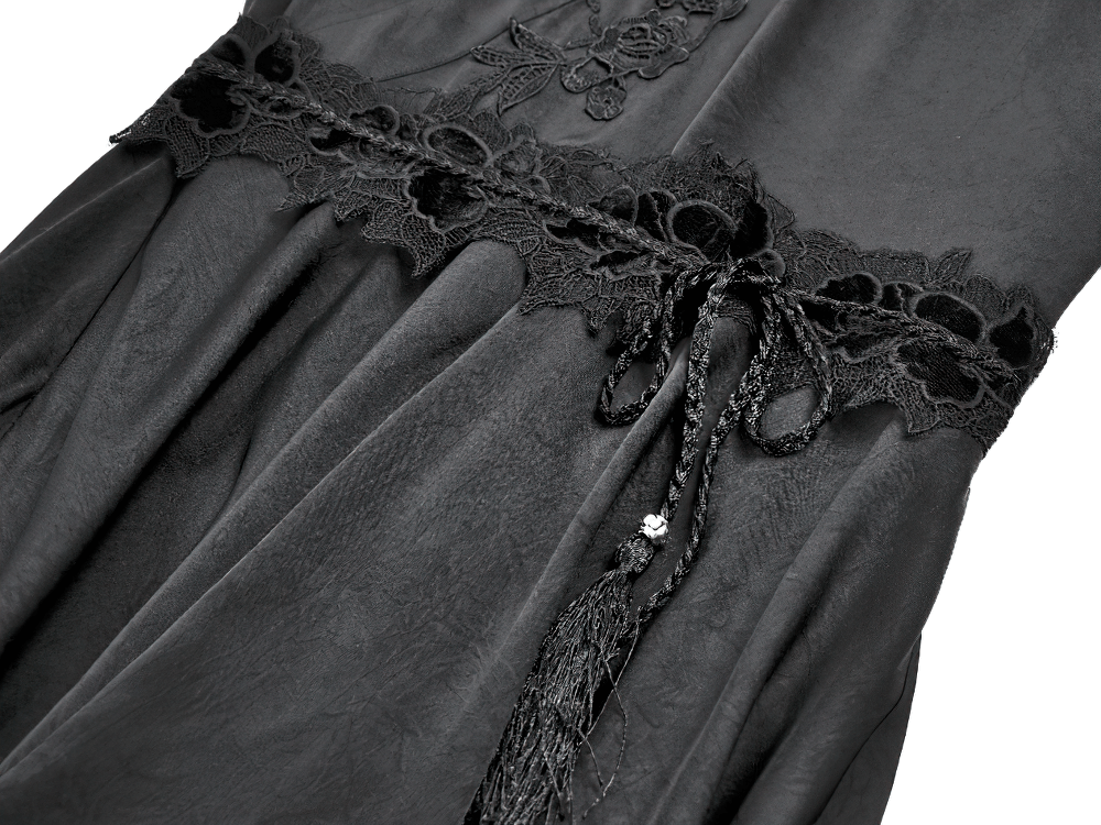 Gothic Lace Kimono Sleeved High Low Midi Dress - image 8