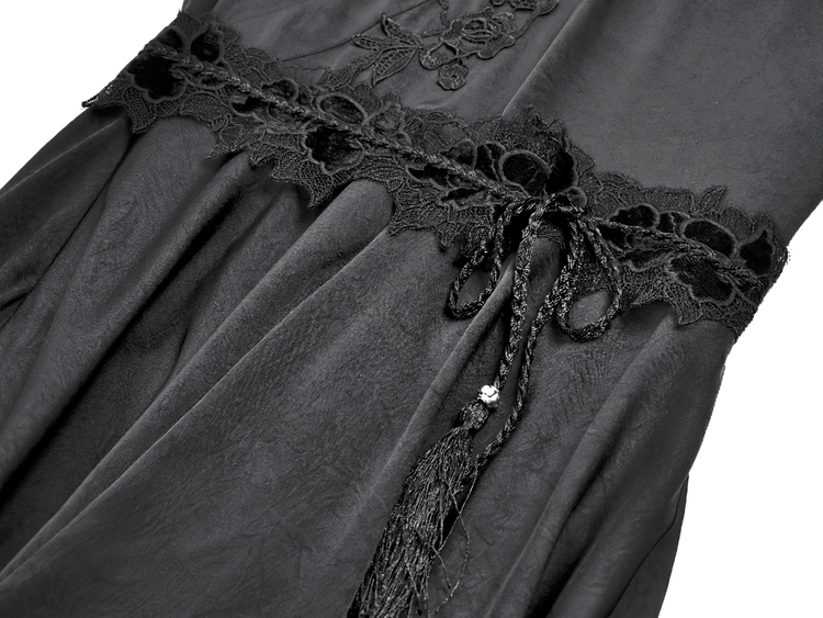 Gothic Lace Kimono Sleeved High Low Midi Dress - image 8