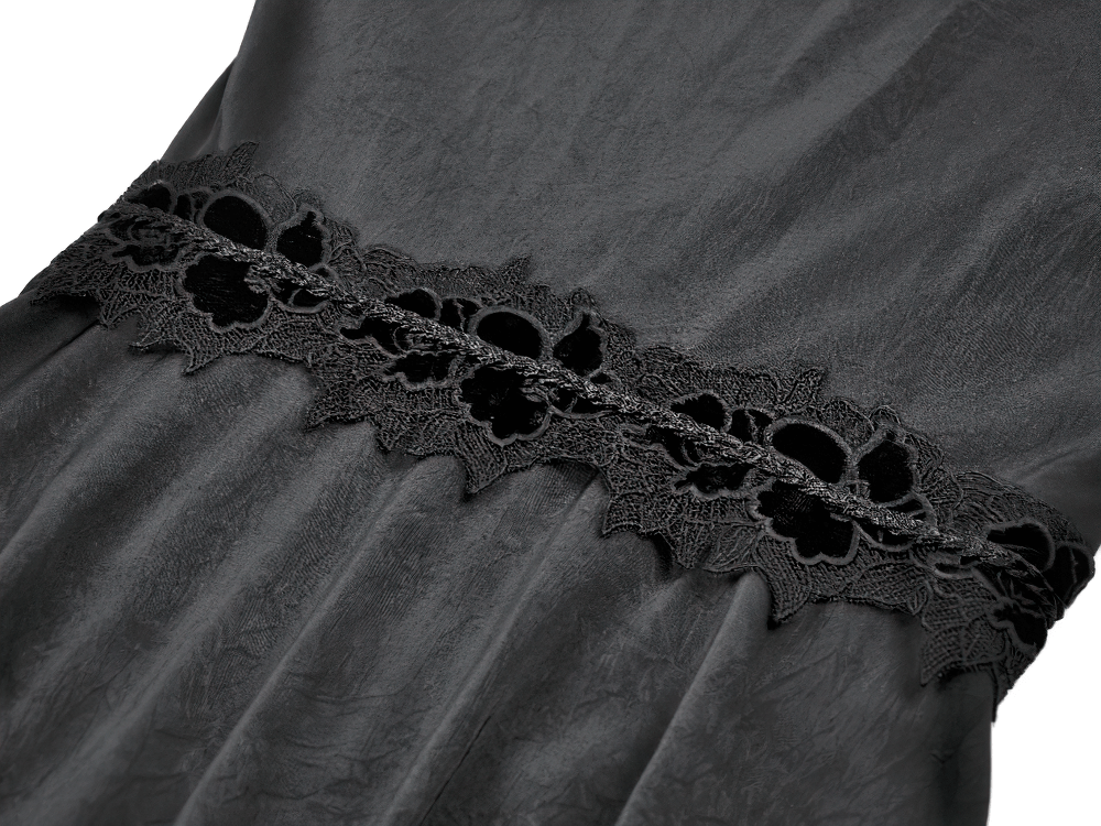 Gothic Lace Kimono Sleeved High Low Midi Dress - image 11