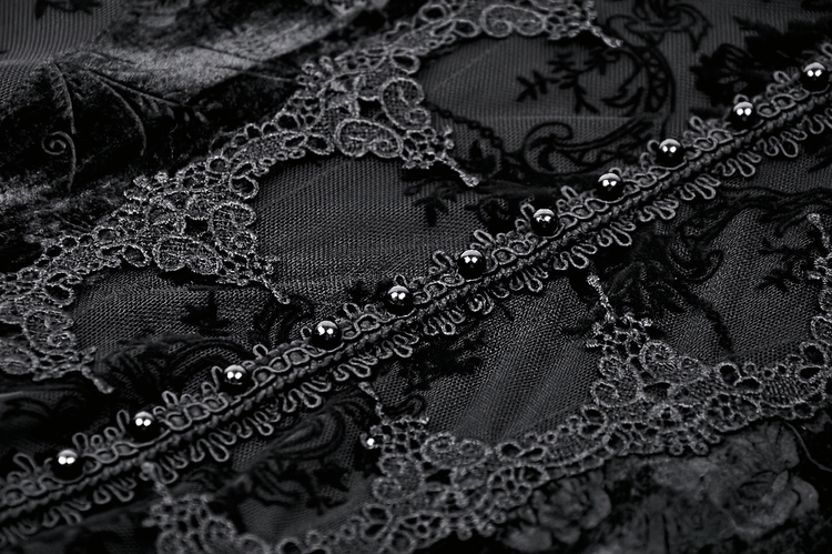 Gothic Lace Off-Shoulder Dress with Bell Sleeves - image 8