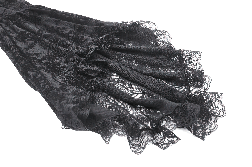 Gothic Lace Off-Shoulder Dress with Bell Sleeves - image 9