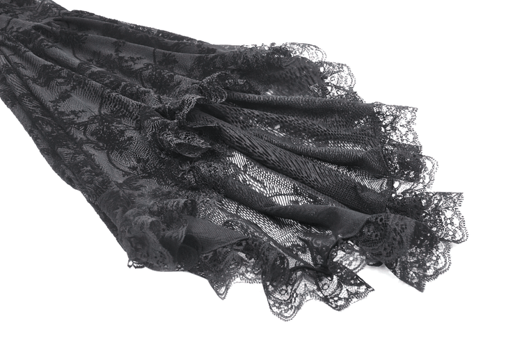 Gothic Lace Off-Shoulder Dress with Bell Sleeves - image 9