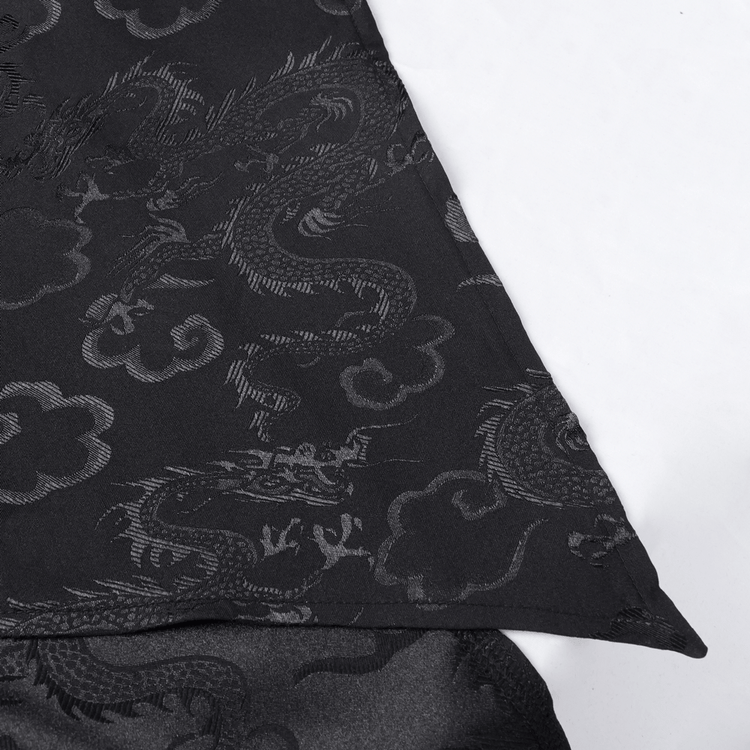 Gothic Lace-Up Asymmetrical Dress with Flared Sleeves - image 13