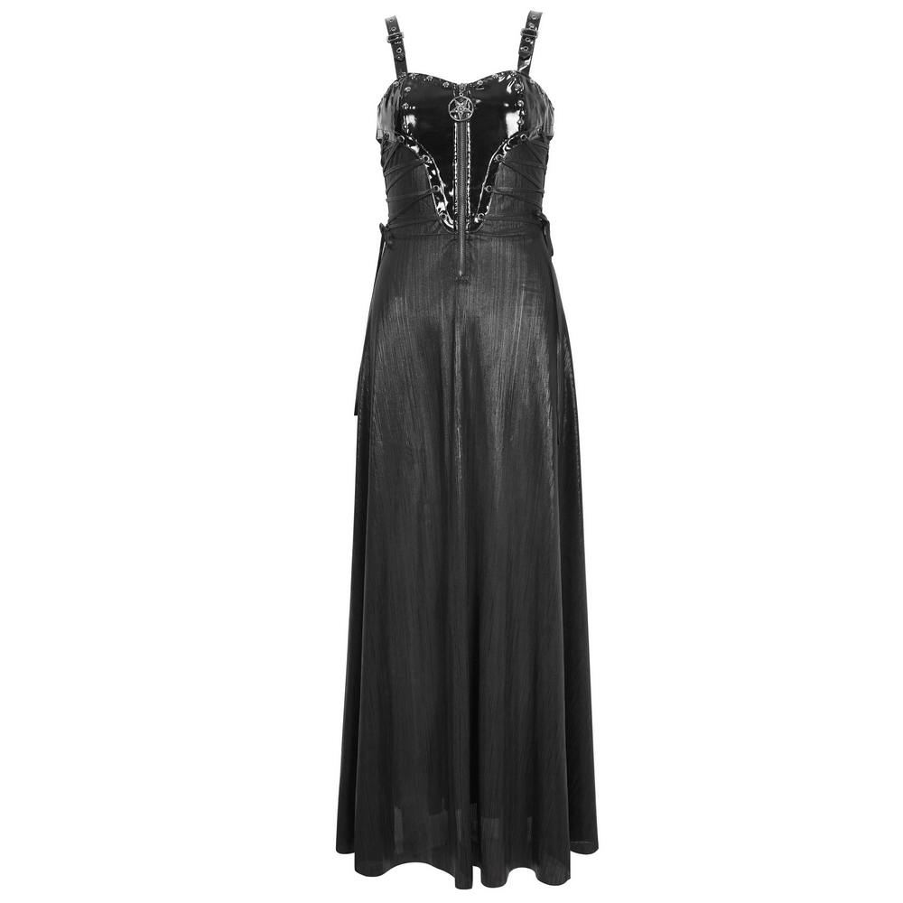 Gothic Lace-Up Back Dress with Adjustable Shoulder Straps - image 3
