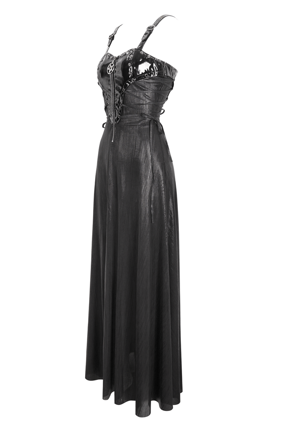Gothic Lace-Up Back Dress with Adjustable Shoulder Straps - image 4
