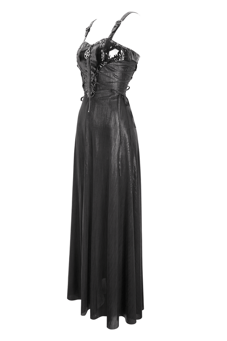Gothic Lace-Up Back Dress with Adjustable Shoulder Straps - image 4