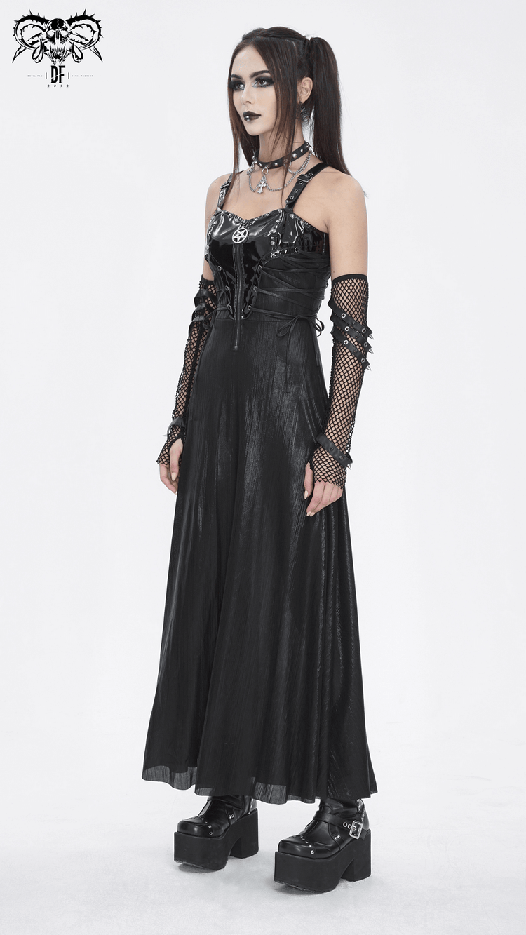 Gothic Lace-Up Back Dress with Adjustable Shoulder Straps - image 15