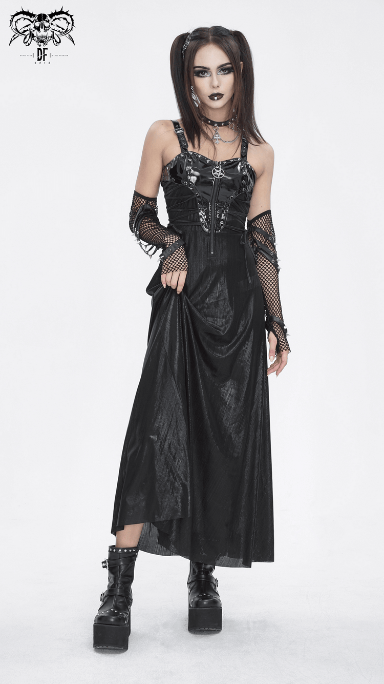 Gothic Lace-Up Back Dress with Adjustable Shoulder Straps - image 16