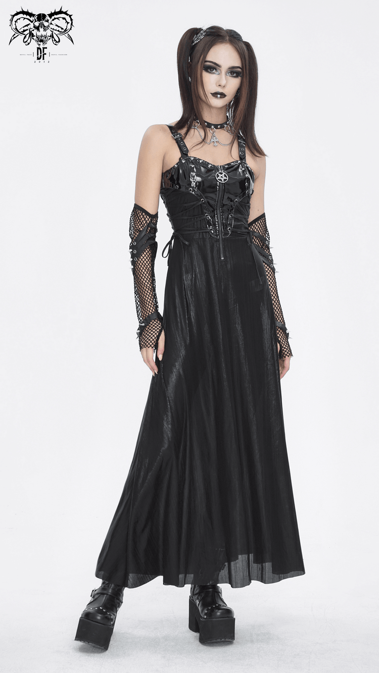 Gothic Lace-Up Back Dress with Adjustable Shoulder Straps - image 17
